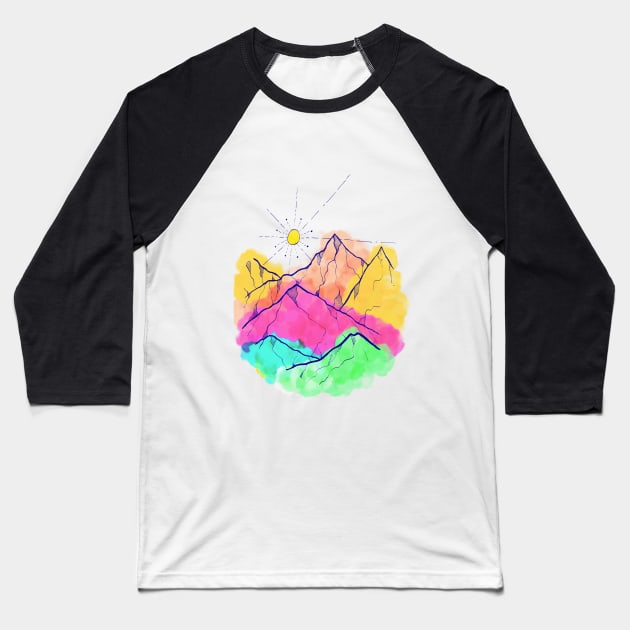 Summer colour peaks Baseball T-Shirt by Swadeillustrations